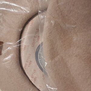 Beige Wool Beret with Satin Lining